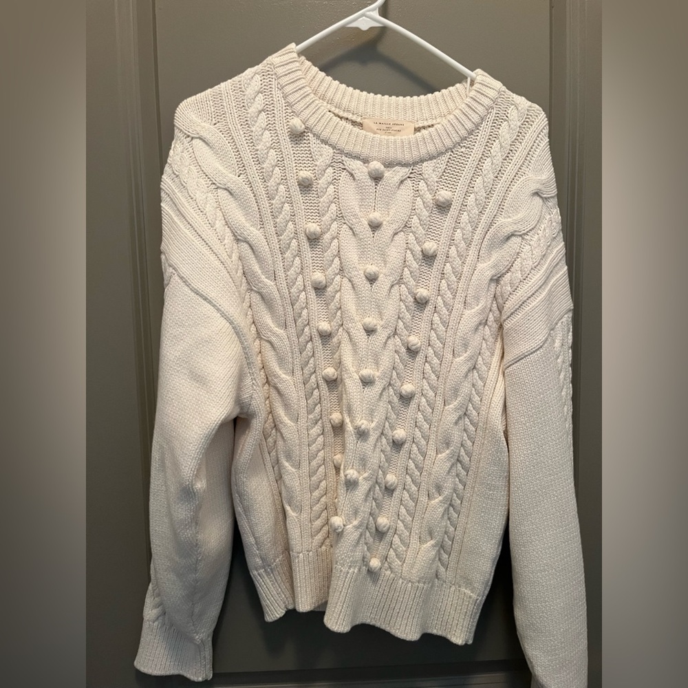 NWT Sezane Cream Cable Knit Sweater